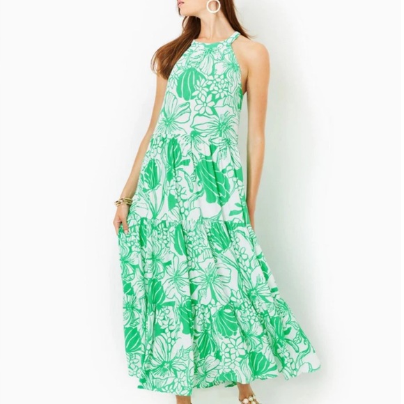 {Lilly Pulitzer} Brand New Beccalyn Halter Maxi Dress